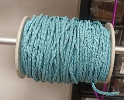 Rzemień skórzany pleciony niebieski