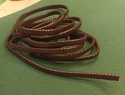 Rzemień skórzany pleciony ciemnobrązowy