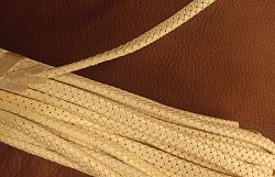 Rzemień skórzany pleciony beżowy