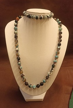 Naszyjnik i bransoletka z agatu