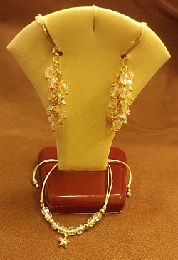 Bransoletka i kolczyki ze szklanych kryształków